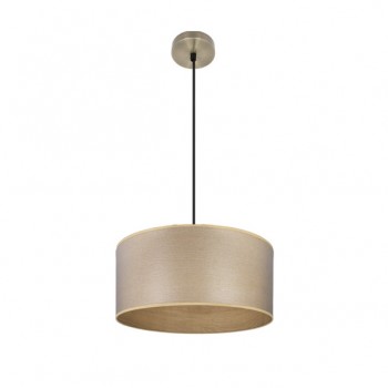 Distribuidor - Lâmpadas Diversas | Colgantes Moderno | COLGANTE TANIA 1XE27 CUERO/MADERA CLARA REGX40X40 CM Ref: 188394085